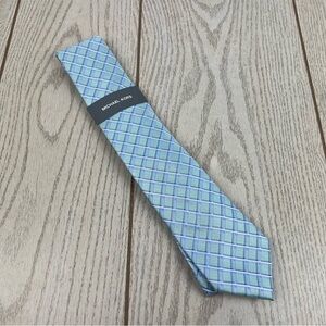 614 - Michael Kors Helder Check Tie Green 300 2MKC24-1030 Silk Blend $69.50